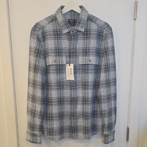 UNTUCKit Sweater Flannel, Blue Plaid, Medium